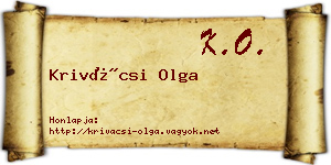 Krivácsi Olga névjegykártya